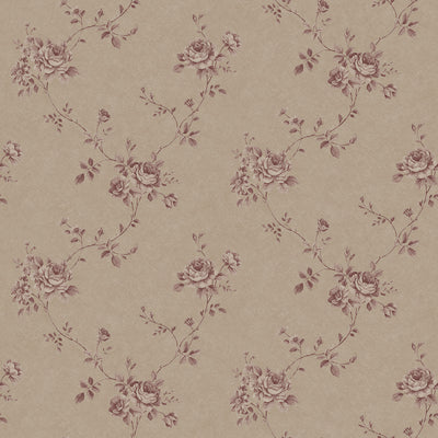 product image of Rose Trail Tan/Maroon Wallpaper from the Palazzo Collection by Galerie Wallcoverings 586