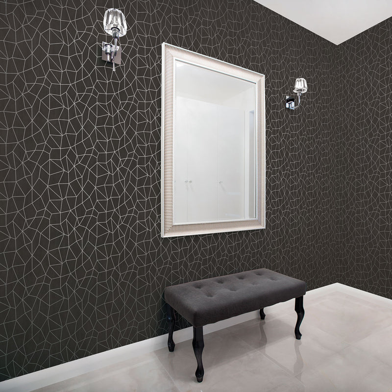 media image for Glitter Web Black/Metallic Wallpaper from the Special FX Collection by Galerie Wallcoverings 273