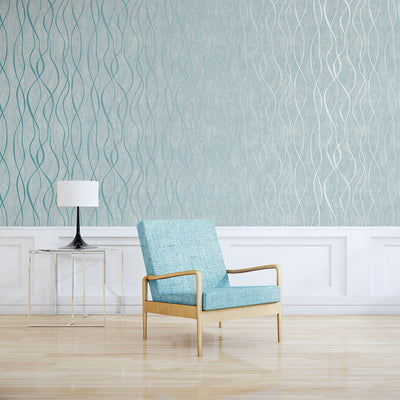 product image for Glitter Ribbons Turquoise/Metallic Wallpaper from the Special FX Collection by Galerie Wallcoverings 80