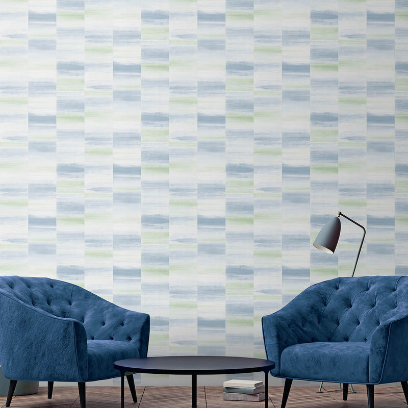 media image for Glitter Block Blue/Green/Metallic Wallpaper from the Special FX Collection by Galerie Wallcoverings 220