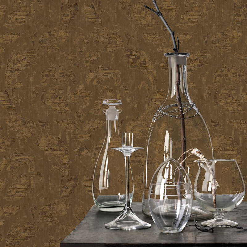 media image for In Lay Wallpaper in Brown/Gold from the Ambiance Collection by Galerie Wallcoverings 283