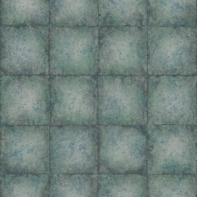 product image for Metallic Tile Wallpaper in Teal/Silver from the Ambiance Collection by Galerie Wallcoverings 91