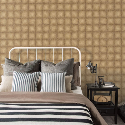 product image for Metallic Tile Wallpaper in Gold from the Ambiance Collection by Galerie Wallcoverings 57