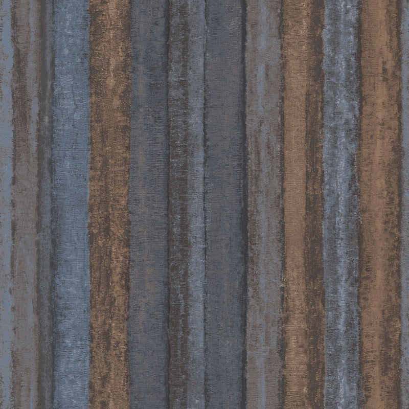 media image for Nomed Stripe Wallpaper in Brown/Navy from the Ambiance Collection by Galerie Wallcoverings 262