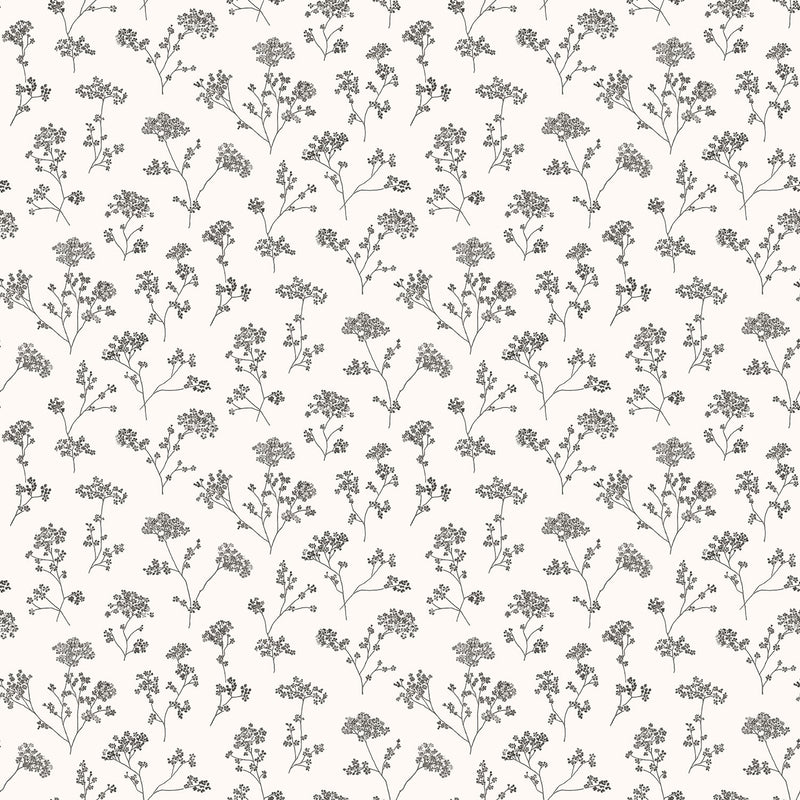 media image for Floral Black/White Wallpaper from the Miniatures 2 Collection by Galerie Wallcoverings 255