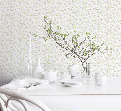 product image for Floral Purple/Green Wallpaper from the Miniatures 2 Collection by Galerie Wallcoverings 25