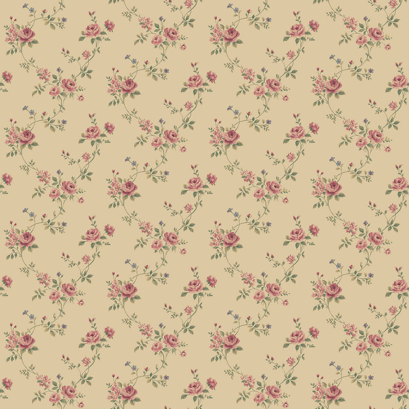 media image for Floral Trail Red/Green Wallpaper from the Miniatures 2 Collection by Galerie Wallcoverings 286