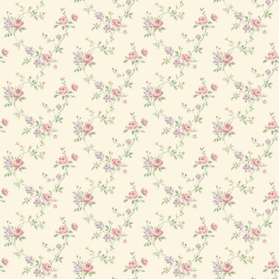 product image of Floral Trail Pink/Purple Wallpaper from the Miniatures 2 Collection by Galerie Wallcoverings 528