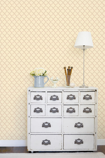 product image for Trellis Red/Brown Wallpaper from the Miniatures 2 Collection by Galerie Wallcoverings 12