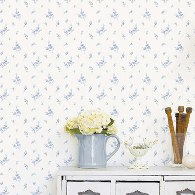 product image for Tiny Roses Blue Wallpaper from the Miniatures 2 Collection by Galerie Wallcoverings 74