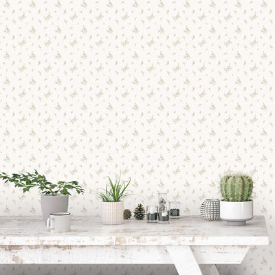 product image for Tiny Roses Lilac/Green Wallpaper from the Miniatures 2 Collection by Galerie Wallcoverings 78