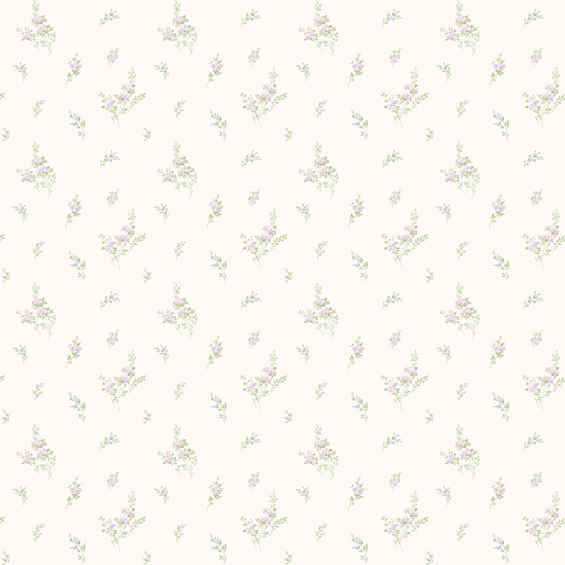 media image for Tiny Roses Lilac/Green Wallpaper from the Miniatures 2 Collection by Galerie Wallcoverings 252