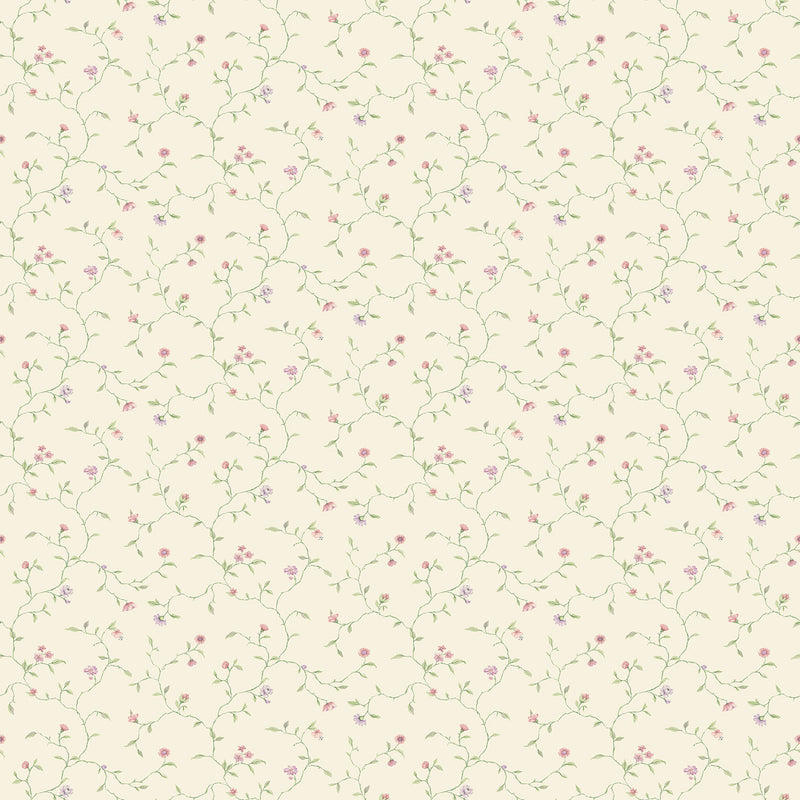 media image for Floral Vines Lilac/Pink Wallpaper from the Miniatures 2 Collection by Galerie Wallcoverings 260