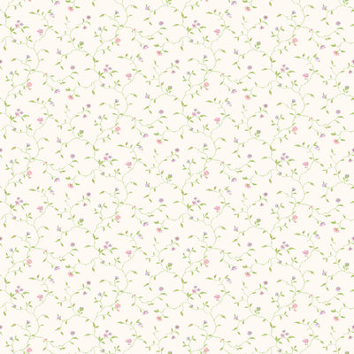 product image of Floral Vines Pink/Lilac Wallpaper from the Miniatures 2 Collection by Galerie Wallcoverings 580