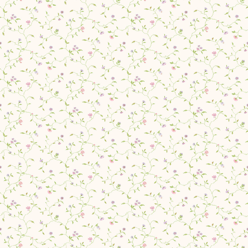 media image for Floral Vines Pink/Lilac Wallpaper from the Miniatures 2 Collection by Galerie Wallcoverings 261