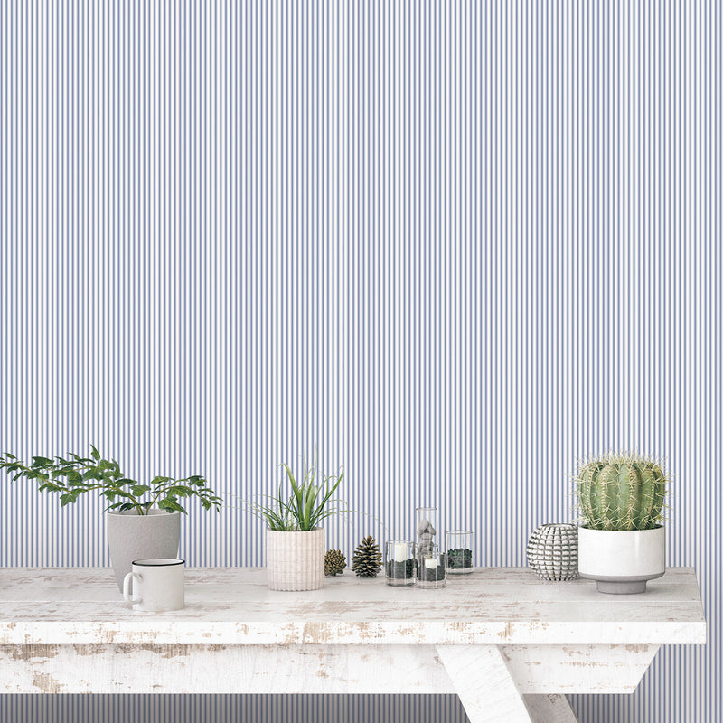 media image for Striped Blue Wallpaper from the Miniatures 2 Collection by Galerie Wallcoverings 289