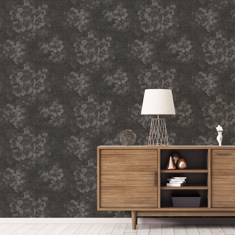 media image for Mystic Floral Charcoal Wallpaper from the Atmosphere Collection by Galerie Wallcoverings 210