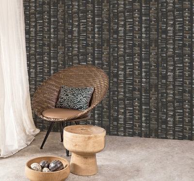 product image for Aztec Wallpaper in Black, Grey, Tan from the Bazaar Collection by Galerie Wallcoverings 74