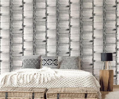 product image for Bark Stripe Wallpaper in Black, Greys from the Bazaar Collection by Galerie Wallcoverings 41