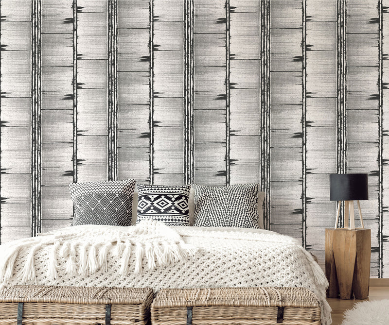 media image for Bark Stripe Wallpaper in Black, Greys from the Bazaar Collection by Galerie Wallcoverings 279