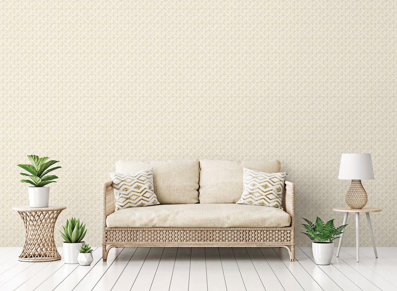 media image for Block Print Wallpaper in Beige from the Bazaar Collection by Galerie Wallcoverings 258