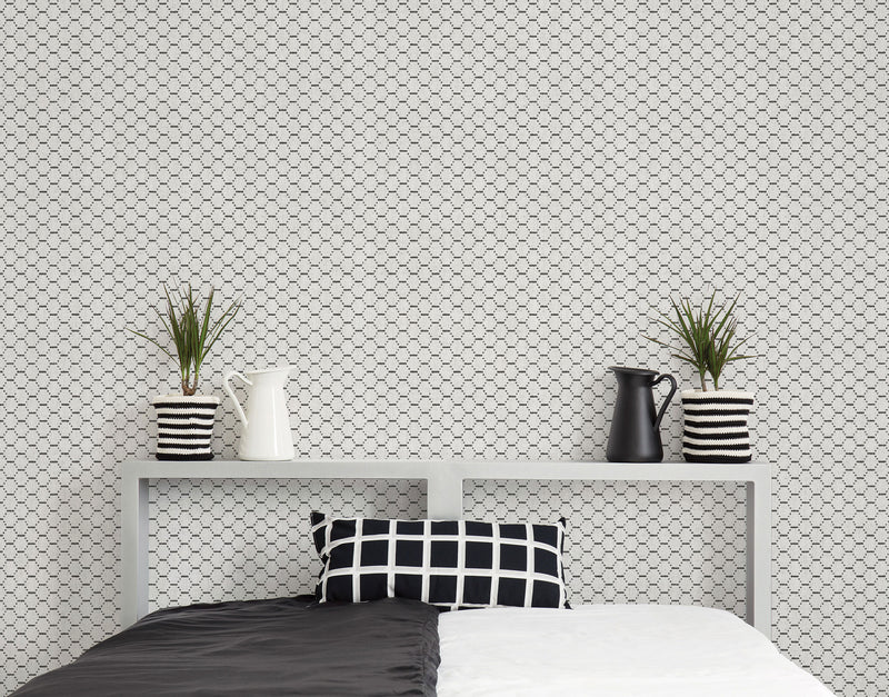 media image for Boho Beehive Wallpaper in Black, Grey from the Bazaar Collection by Galerie Wallcoverings 246