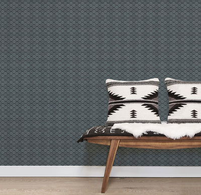 product image for Boho Beehive Wallpaper in Dark Teal, Black from the Bazaar Collection by Galerie Wallcoverings 24