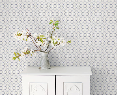 product image for Boho Beehive Wallpaper in Navy from the Bazaar Collection by Galerie Wallcoverings 99