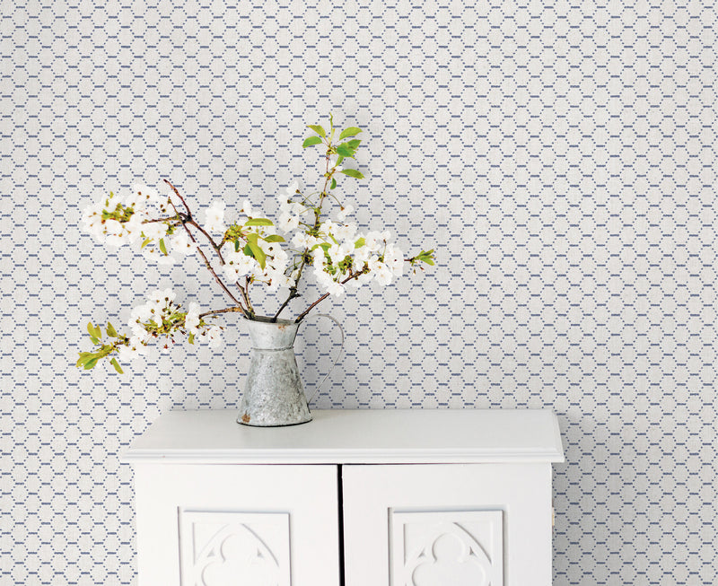 media image for Boho Beehive Wallpaper in Navy from the Bazaar Collection by Galerie Wallcoverings 242