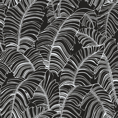 product image of Broadleaf Wallpaper in Black and White from the Bazaar Collection by Galerie Wallcoverings 550