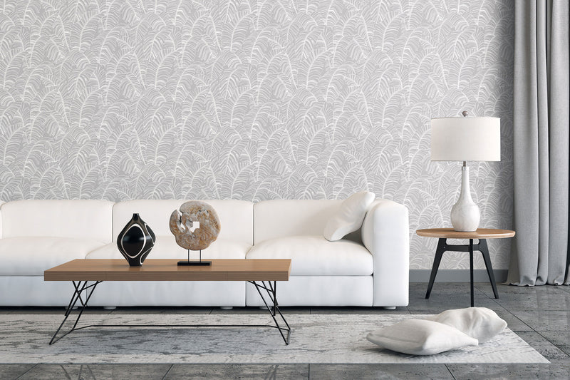 media image for Broadleaf Wallpaper in Light Grey from the Bazaar Collection by Galerie Wallcoverings 21