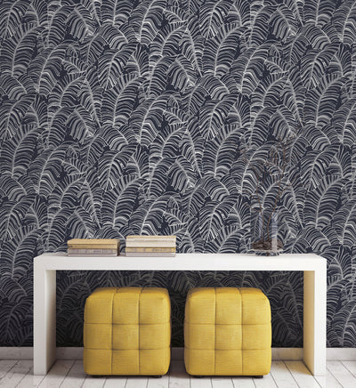 product image for Broadleaf Wallpaper in Navy from the Bazaar Collection by Galerie Wallcoverings 22