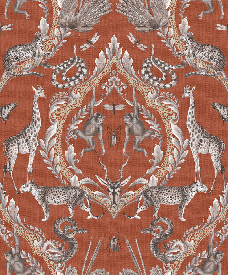 media image for Menagerie Wallpaper in Rust from the Bazaar Collection by Galerie Wallcoverings 212