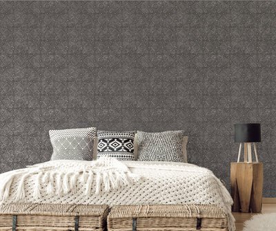 product image for Moroccan Paisley Wallpaper in Charcoal from the Bazaar Collection by Galerie Wallcoverings 48