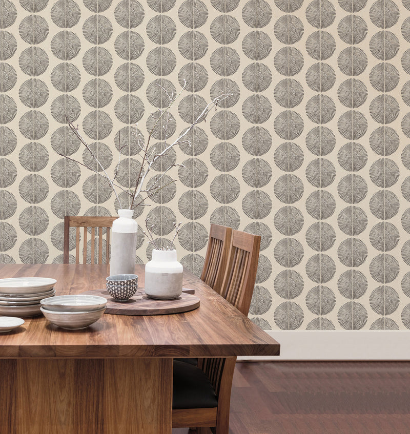 media image for Soleil Wallpaper in Beige, Charcoal from the Bazaar Collection by Galerie Wallcoverings 231