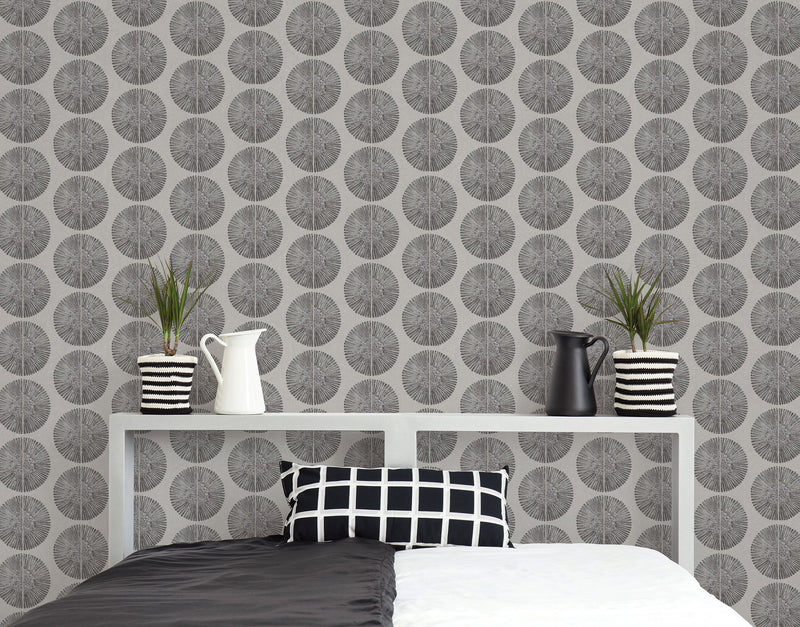 media image for Soleil Wallpaper in Black, Grey from the Bazaar Collection by Galerie Wallcoverings 215