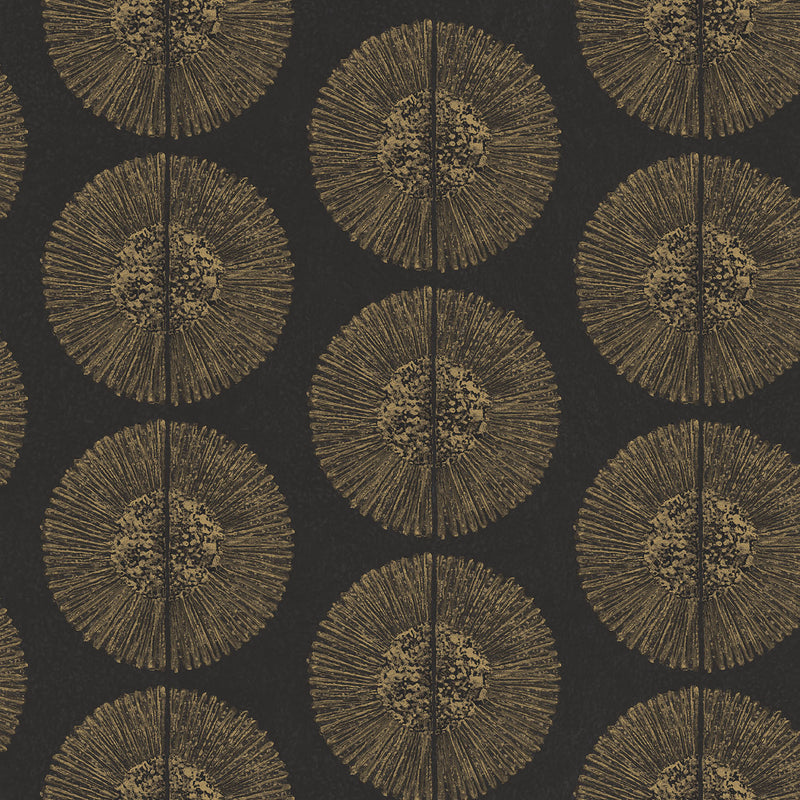 media image for Soleil Wallpaper in Black, Metallic Gold from the Bazaar Collection by Galerie Wallcoverings 282