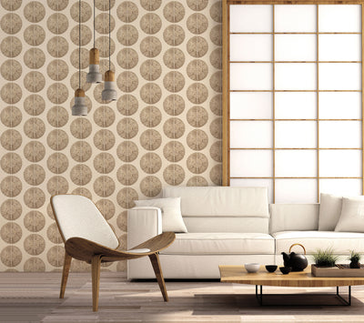 product image of Soleil Wallpaper in Brown, Gold from the Bazaar Collection by Galerie Wallcoverings 551