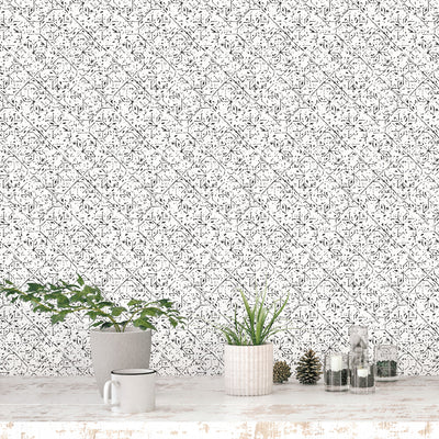 product image for Tangier Tile Wallpaper in Black from the Bazaar Collection by Galerie Wallcoverings 54