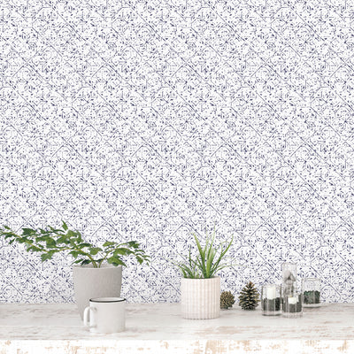 product image for Tangier Tile Wallpaper in Navy from the Bazaar Collection by Galerie Wallcoverings 85