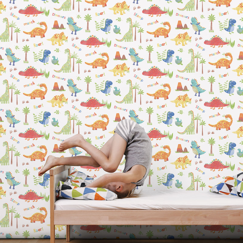 media image for Dinosaurs Primary Wallpaper from the Tiny Tots 2 Collection by Galerie Wallcoverings 253