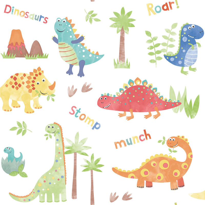 media image for Dinosaurs Primary Wallpaper from the Tiny Tots 2 Collection by Galerie Wallcoverings 235