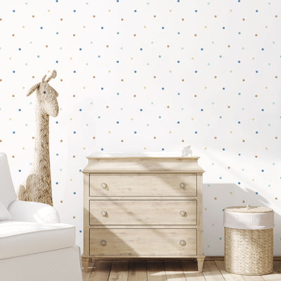 product image for Dots Blue/Beige Wallpaper from the Tiny Tots 2 Collection by Galerie Wallcoverings 58