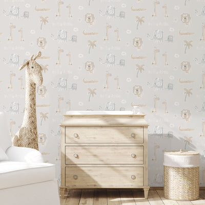 product image for Jungle Friends Greige/Tan Wallpaper from 58