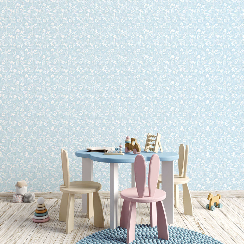 media image for Koala Leaf Light Blue Wallpaper from the Tiny Tots 2 Collection by Galerie Wallcoverings 240