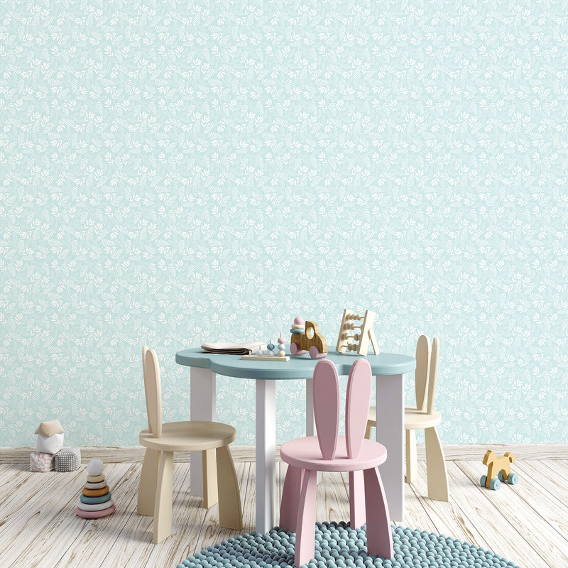 media image for Koala Leaf Turquoise Wallpaper from the Tiny Tots 2 Collection by Galerie Wallcoverings 279