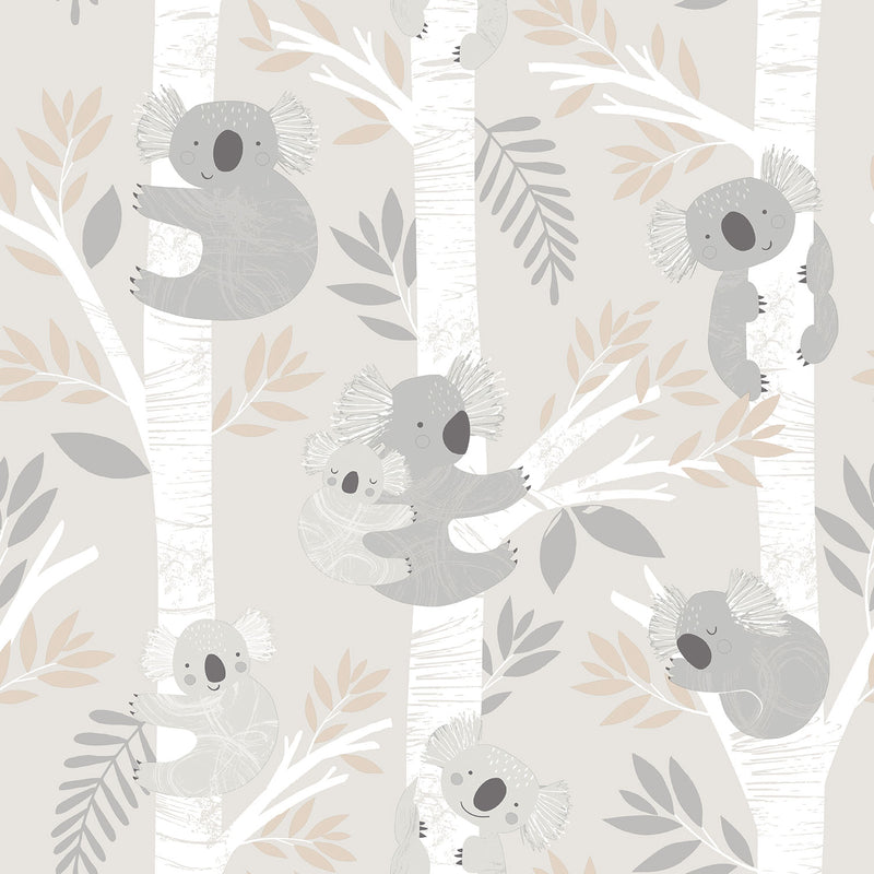 media image for Koalas Greige/Glitter Wallpaper from the Tiny Tots 2 Collection by Galerie Wallcoverings 265