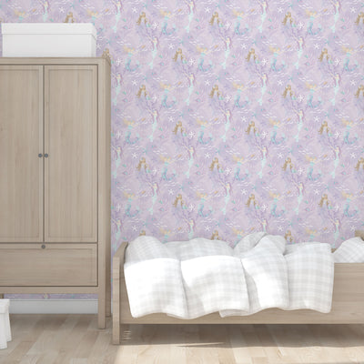 product image for Mermaids Purple/Glitter Wallpaper from the Tiny Tots 2 Collection by Galerie Wallcoverings 84