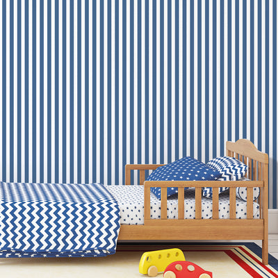 product image for Regency Stripe Cobalt Wallpaper from the Tiny Tots 2 Collection by Galerie Wallcoverings 40