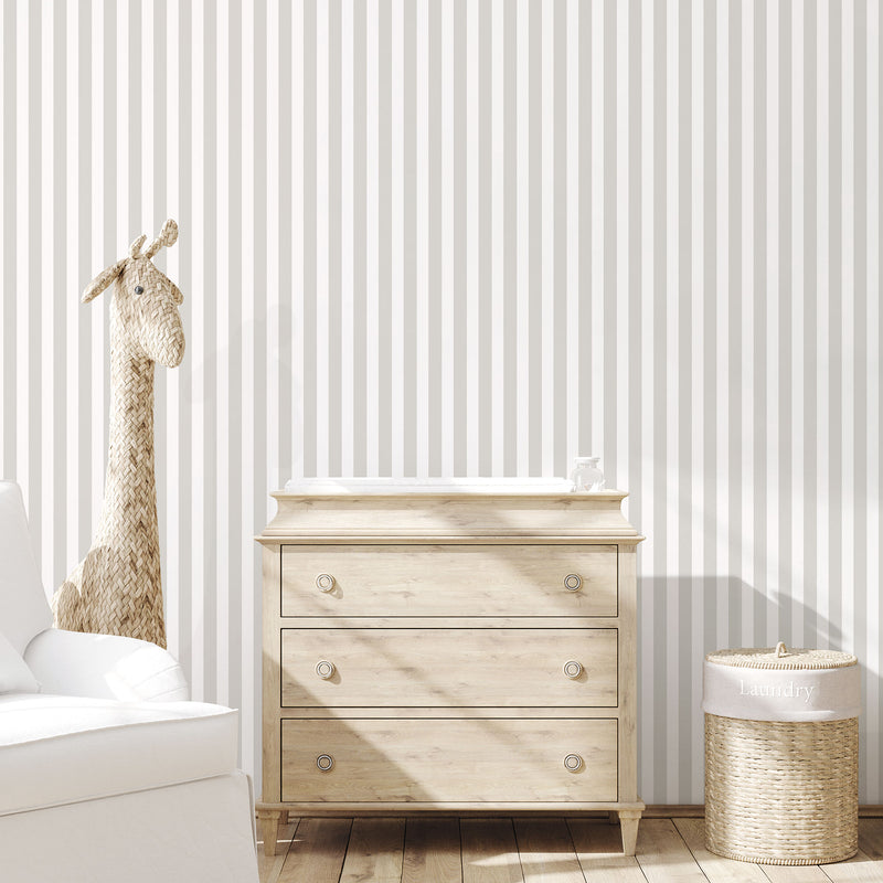 media image for Regency Stripe Greige Wallpaper from the Tiny Tots 2 Collection by Galerie Wallcoverings 222